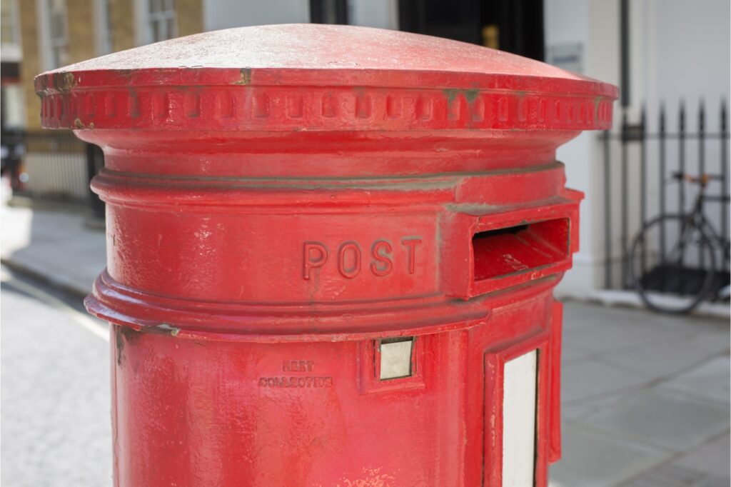 Red and metallic mailbox in london street 2025 10 11 01 53 46 utc (1)